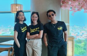 Sleep Call: Thriller Terbaru Fajar Nugros Yang mendapat Respon Positif di Penayangan Spesial Terbatas Pemeran Sleep Call saat Prescon di Royal Plaza Surabaya. Dari kiri ke kanan : Niken Anjani, Della Dartyan dan Juan Bio One (foto hsc)