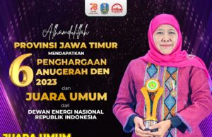 Jatim Juara Umum Anugerah DEN 2023 dengan Borong 6 Penghargaan, Gubernur Khofifah: Bukti Komitmen Nyata Wujudkan Net Zero Emission 2060 Jatim Juara Umum Anugerah DEN 2023 dengan Borong 6 Penghargaan, Gubernur Khofifah: Bukti Komitmen Nyata Wujudkan Net Zero Emission 2060